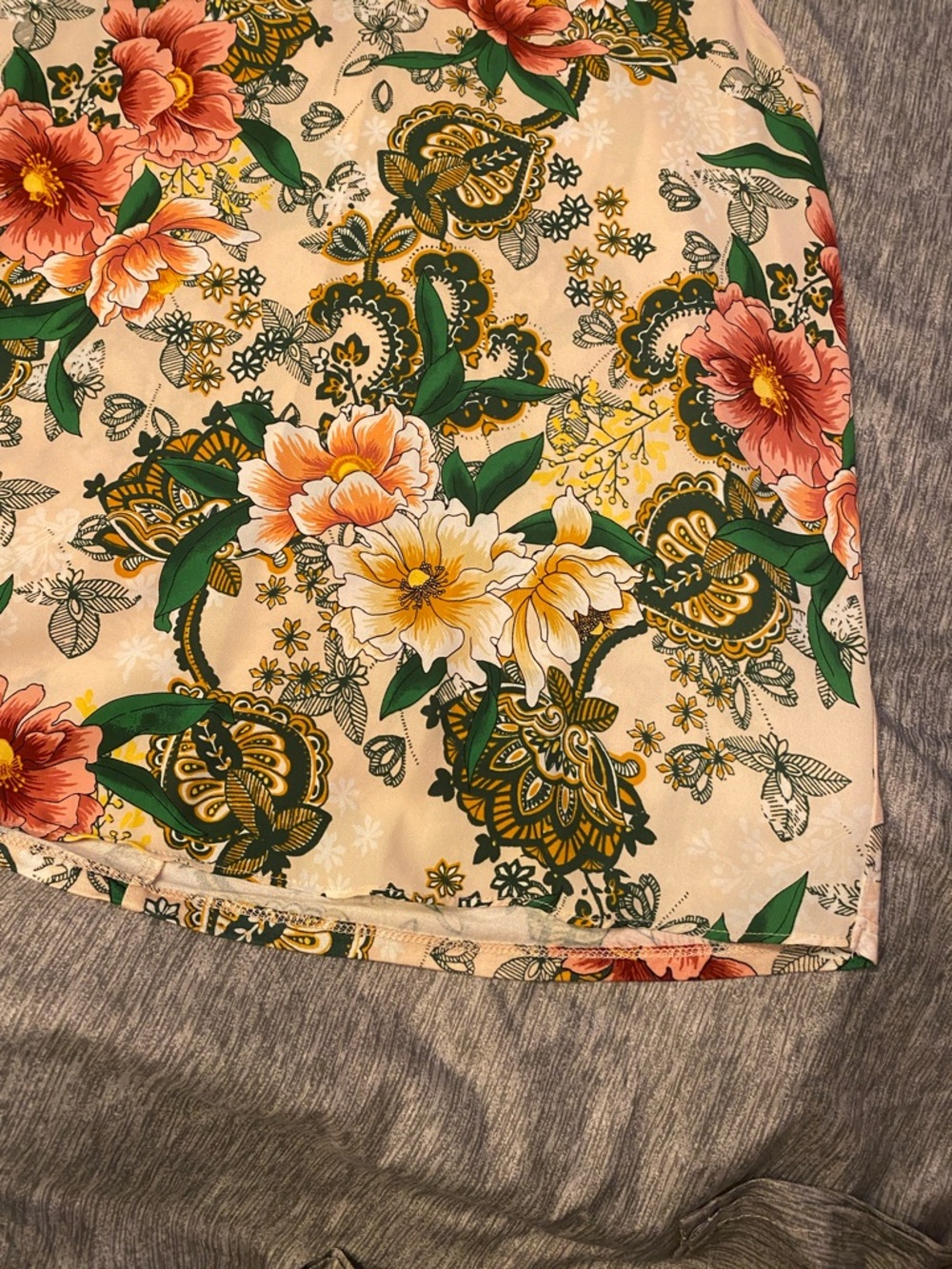 NWT Loft Floral Sleeveless Blouse Womens Petite Large Pull Over w/ Tie Back - Picture 5 of 11